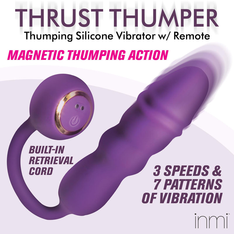 Thrust Thumper Thrusting Silicone Vibrator with Remote - Image 2