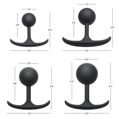 Premium Silicone Round Weighted Anal Plug - Large - Image 4