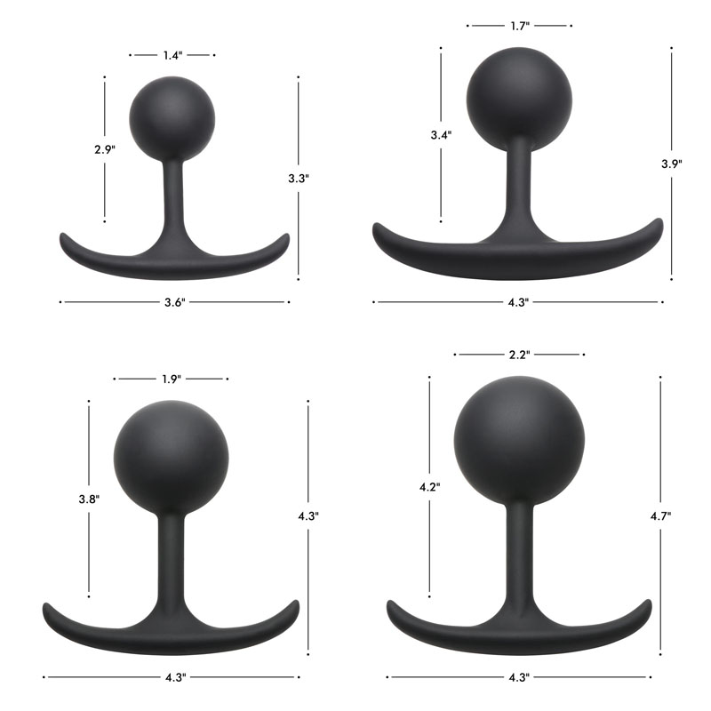 Premium Silicone Round Weighted Anal Plug - Large - Image 4