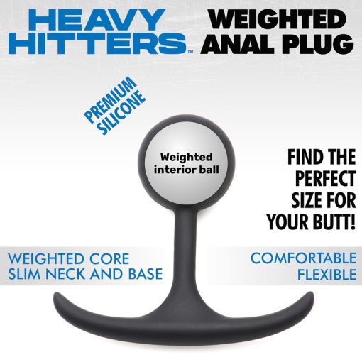 Premium Silicone Round Weighted Anal Plug - Large - Image 2
