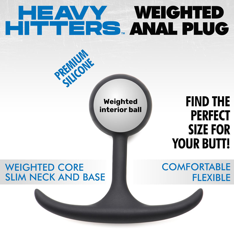 Premium Silicone Round Weighted Anal Plug - Large - Image 2