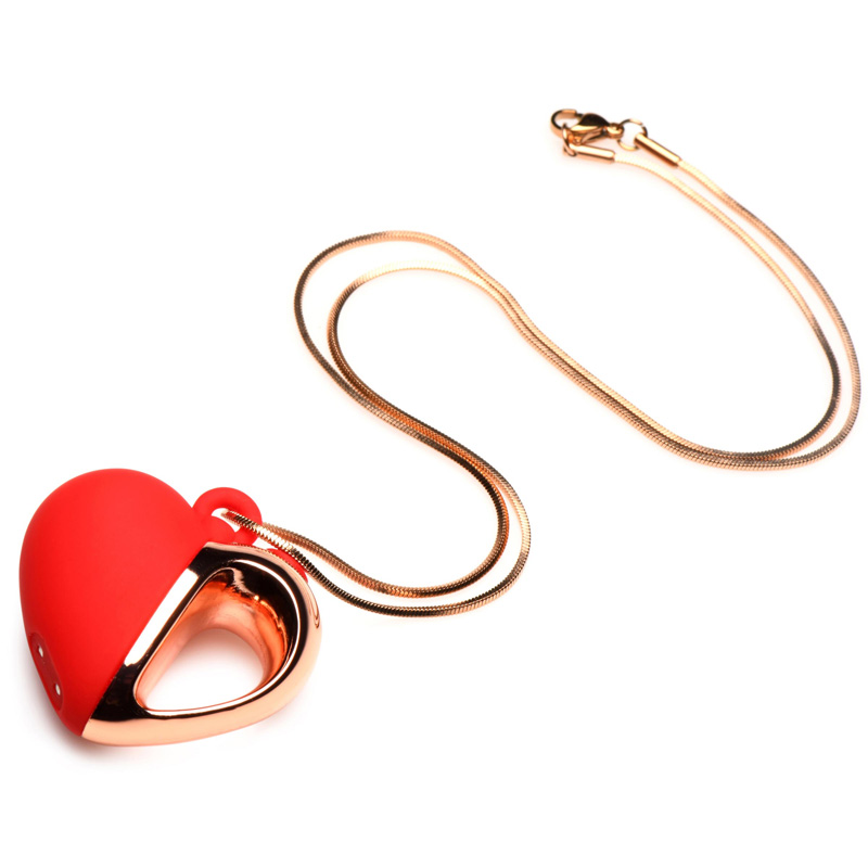 10X Vibrating Silicone Heart Necklace - Image 6