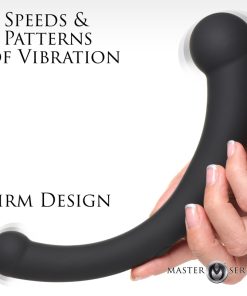 10X Vibra-Crescent Vibrating Silicone Dual-Ended Dildo - Black