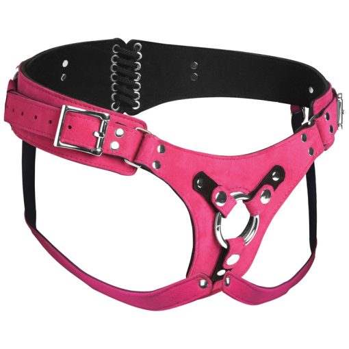 Bodice Deluxe Leather Corset Harness - Pink - Image 5