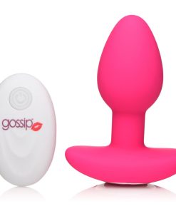 10X Pop Rocker Vibrating Silicone Plug with Remote - Magenta