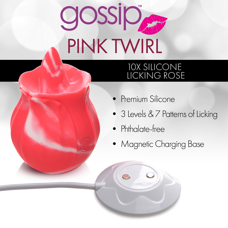 10X Pink Twirl Silicone Licking Rose - Image 4