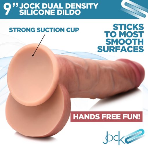 Ultra Realistic Dual Density Silicone Dildo with Balls - 9 Inch - Image 4