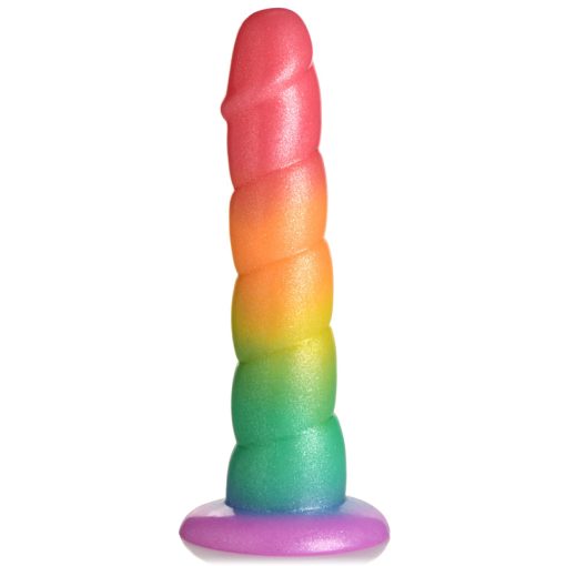 Swirl Rainbow Silicone Dildo - Image 5