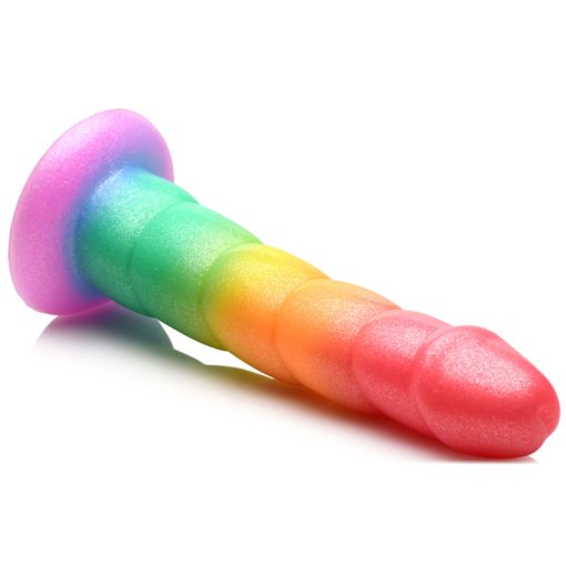 Swirl Rainbow Silicone Dildo - Image 6
