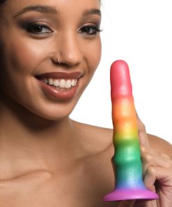 Zigzag Rainbow Silicone Dildo