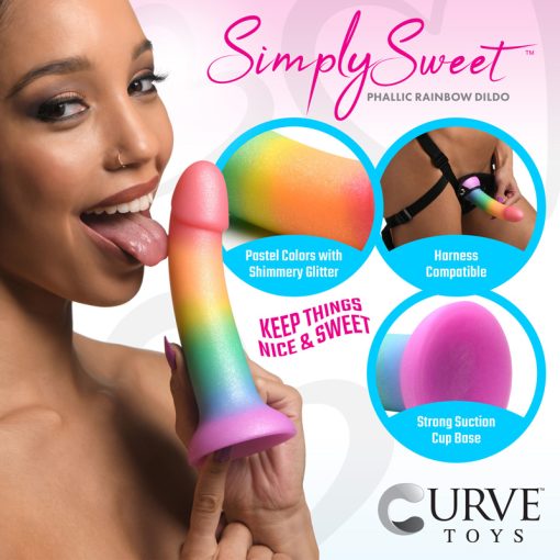 Phallic Rainbow Silicone Dildo - Image 3