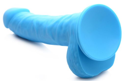 7 Inch Silicone Dildo with Balls - Berry - Image 5
