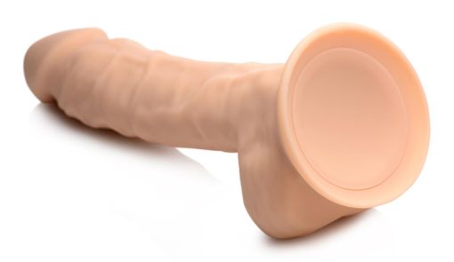 8 Inch Silexpan Hypoallergenic Silicone Vibrating Dildo - Light - Image 4