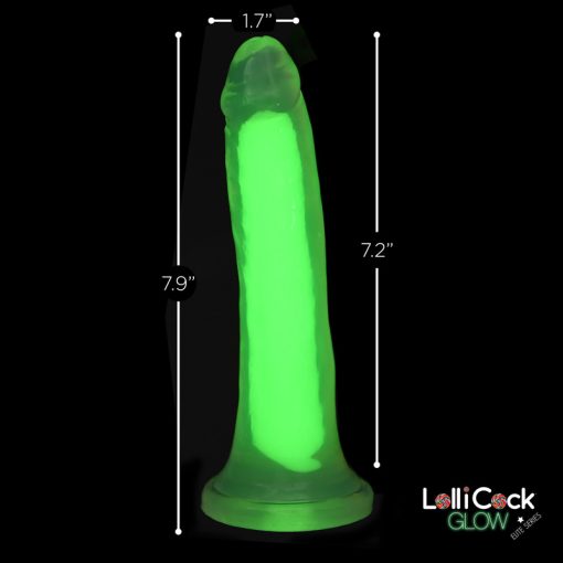 7 Inch Glow-in-the-Dark Silicone Dildo - Green - Image 4