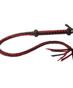Premium Red and Black Leather Whip