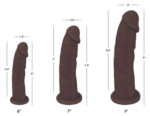 Silexpan Dark Hypoallergenic Silicone Dildo - 7 Inch - Image 2