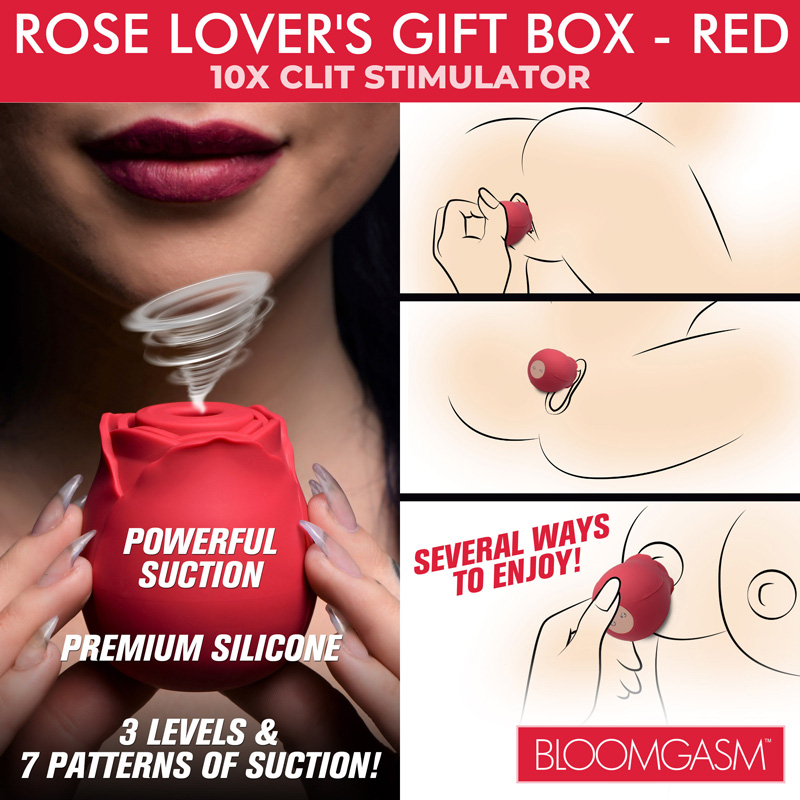 The Rose Lover's Gift Box 10X Clit Suction Rose - Red - Image 4