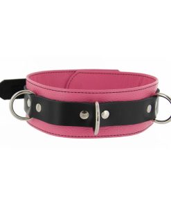 Strict Leather Deluxe Locking Collar - Pink and Black