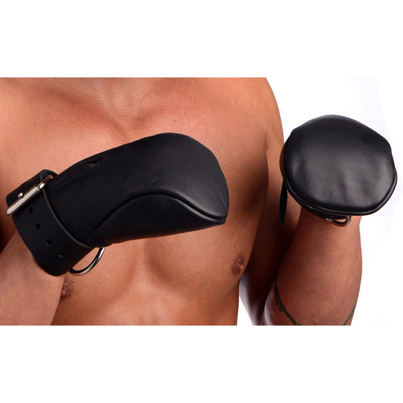 Strict Leather Deluxe Padded Fist Mitts- ML - Image 2