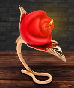 Burning Passion Rose Candle with Holder