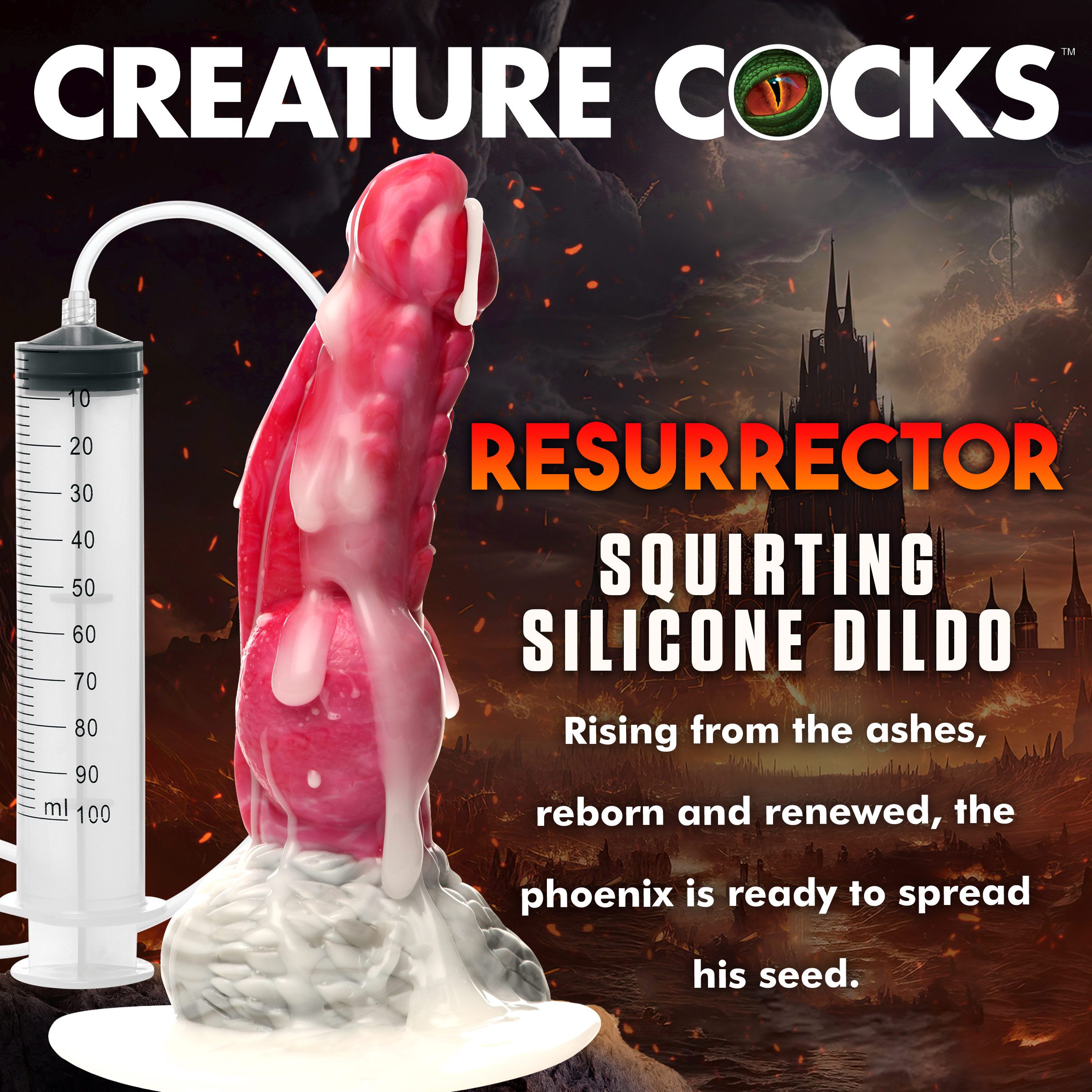 Resurrector Phoenix Squirting Silicone Dildo - Image 2