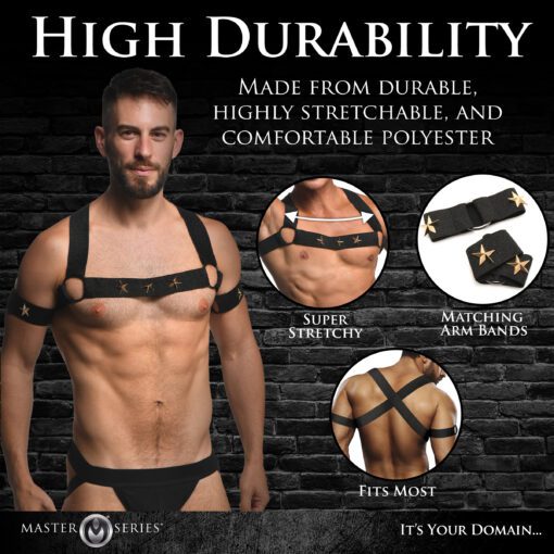 Rave Harness Elastic Chest Harness with Arm Bands - L/XL - Image 3