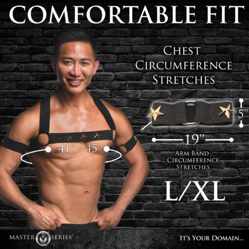 Rave Harness Elastic Chest Harness with Arm Bands - L/XL - Image 4