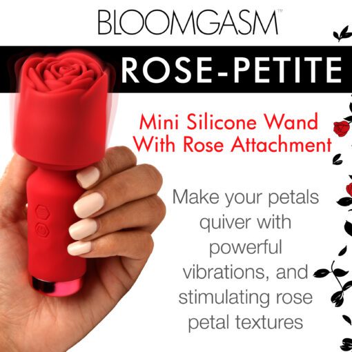 Pleasure Rose-Petite Mini Silicone Rose Wand - Image 2