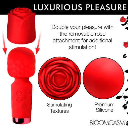 Pleasure Rose-Petite Mini Silicone Rose Wand - Image 3