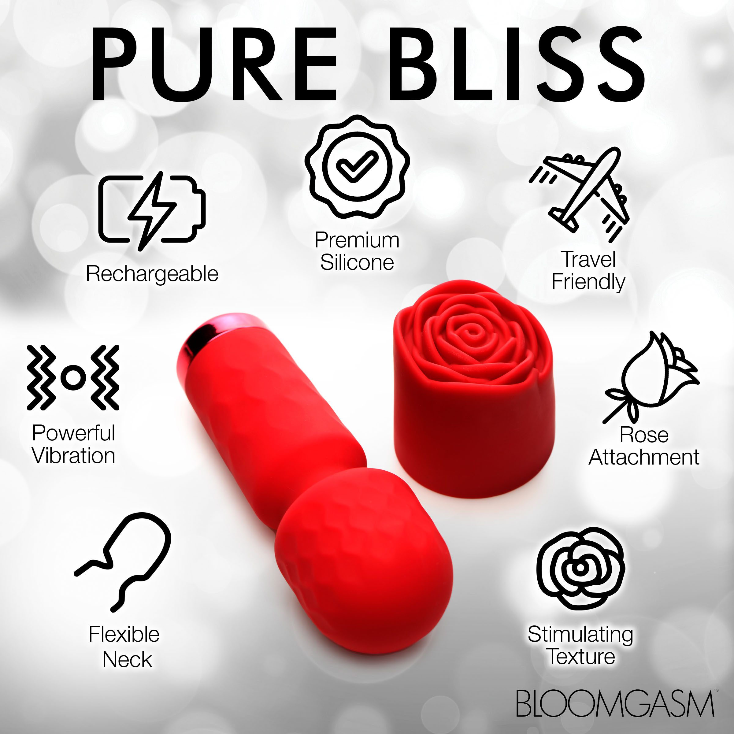 Pleasure Rose-Petite Mini Silicone Rose Wand - Image 5