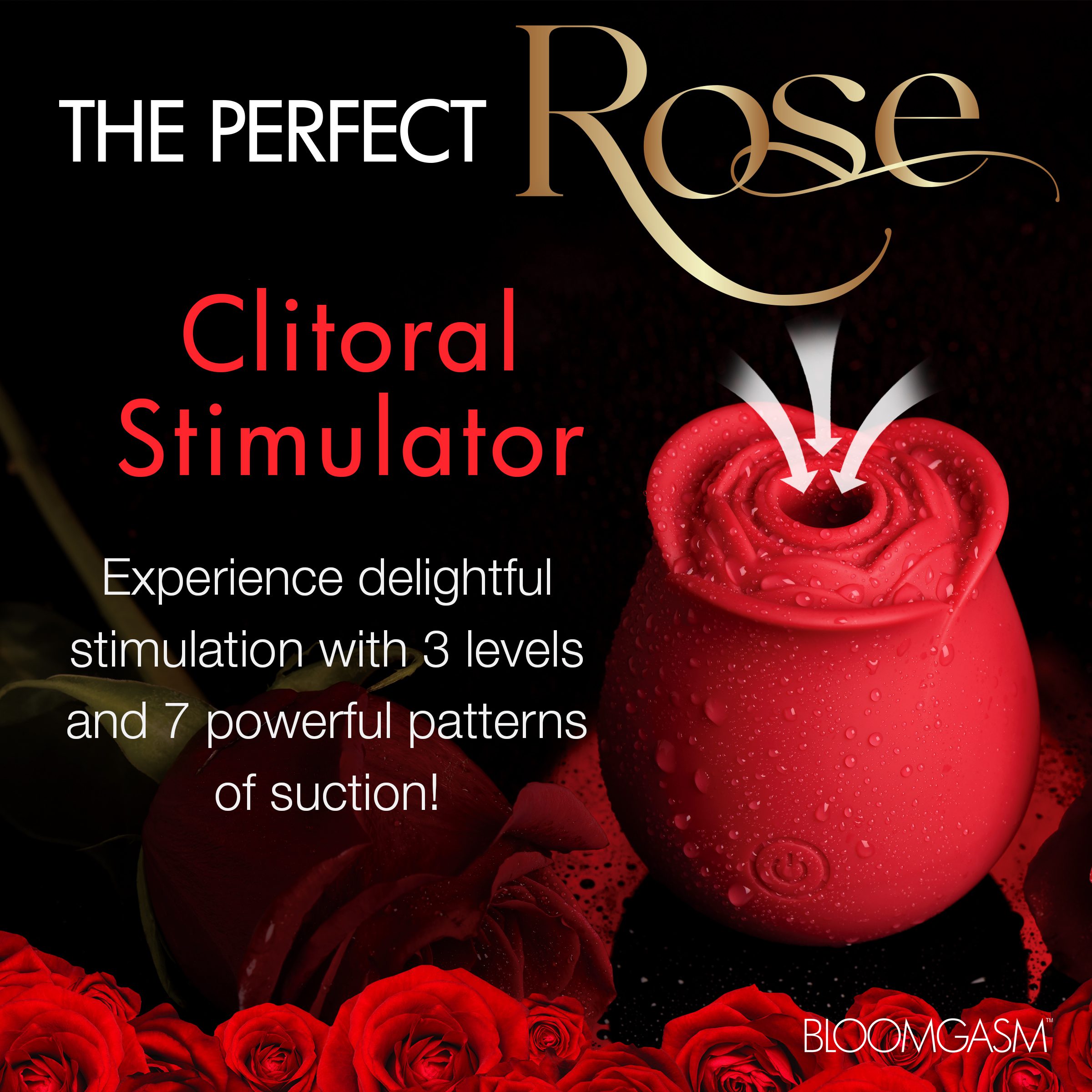 The Perfect Rose Clitoral Stimulator - Red - Image 2