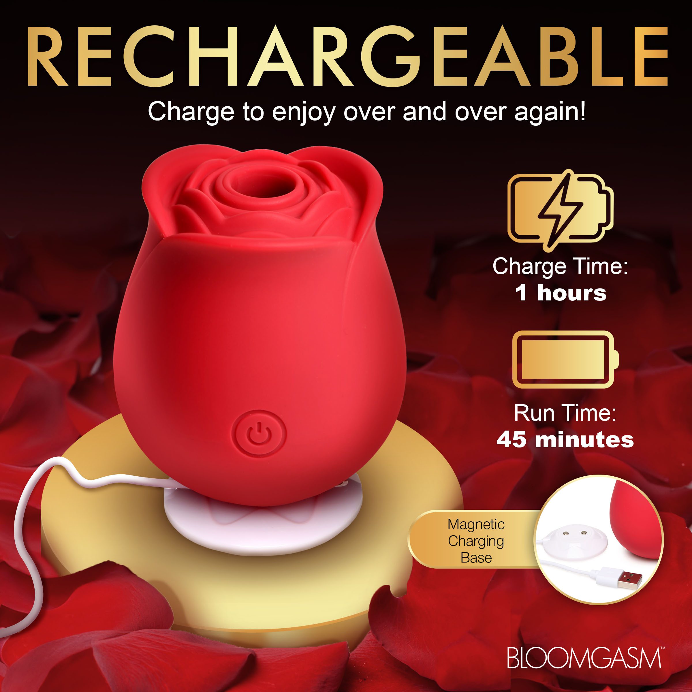 The Perfect Rose Clitoral Stimulator - Red - Image 8
