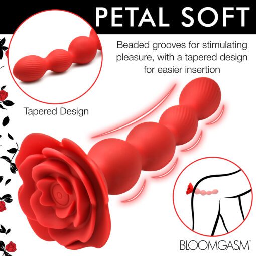 10X Rose Twirl Vibrating and Rotating Silicone Anal Beads - Image 7