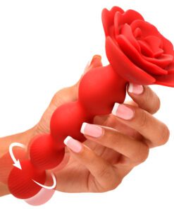 10X Rose Twirl Vibrating and Rotating Silicone Anal Beads