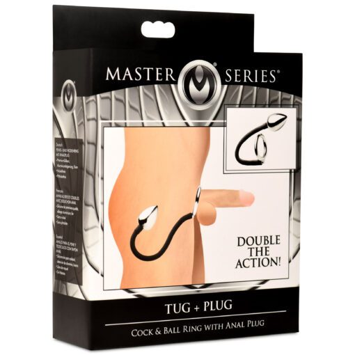 Tug and Plug Cock and Ball Ring with Anal Plug - Image 8