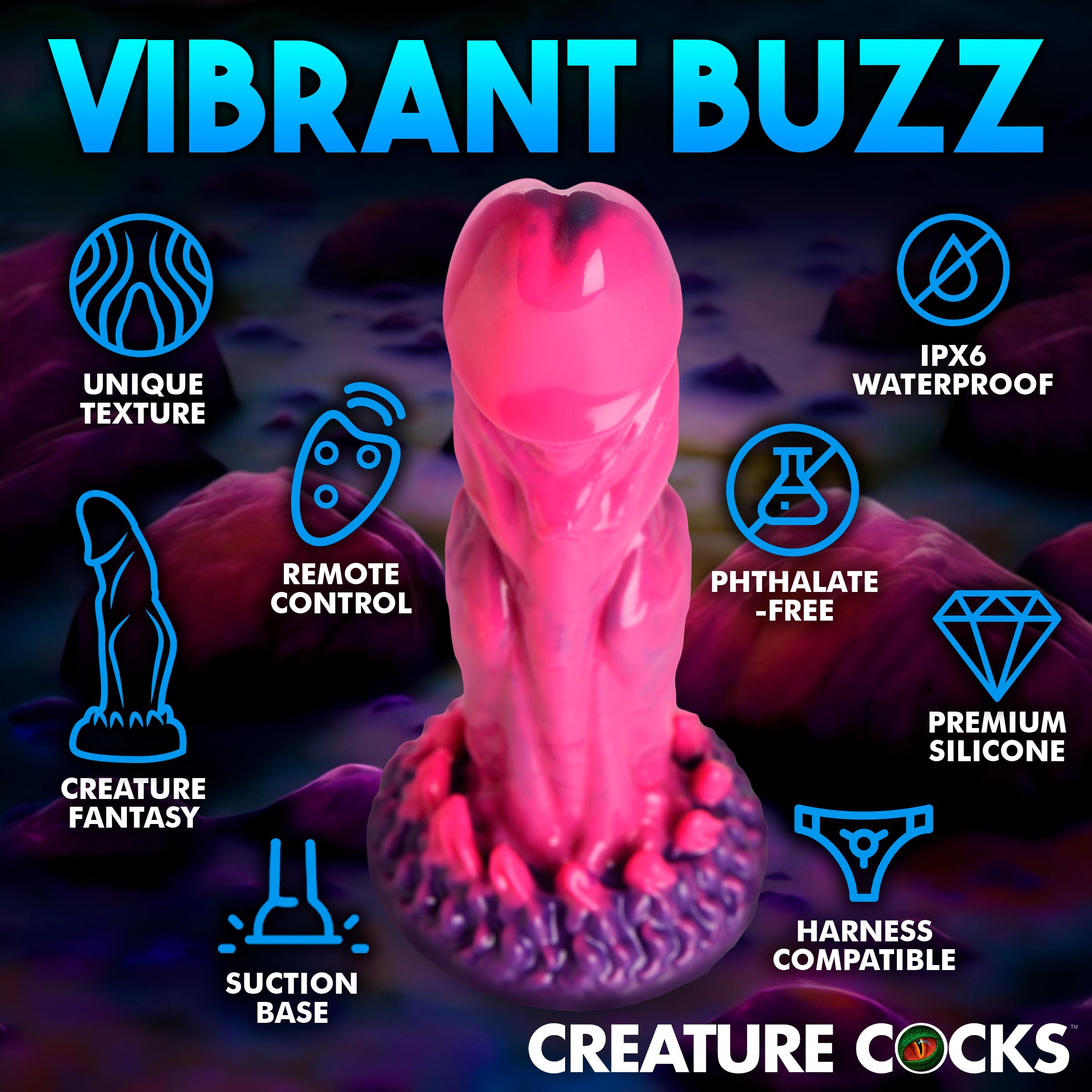 Xenox Vibrating Silicone Dildo with Remote - Image 6