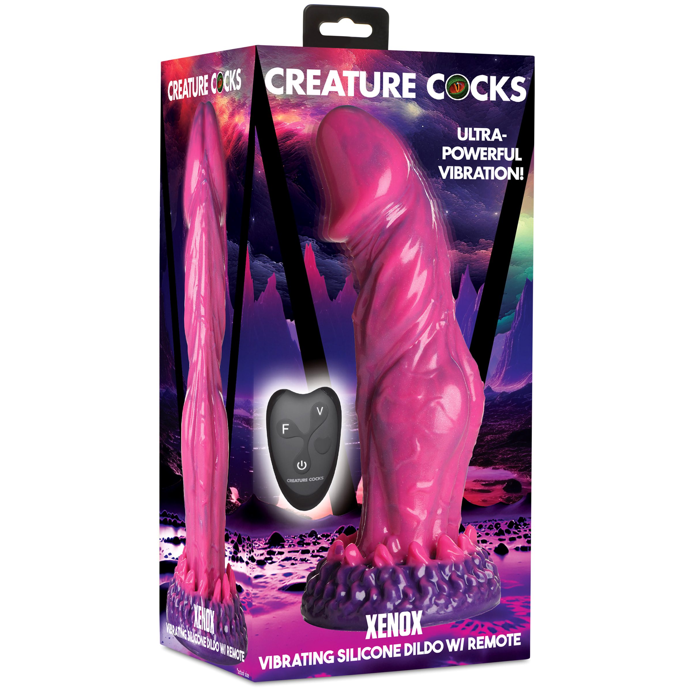 Xenox Vibrating Silicone Dildo with Remote - Image 9