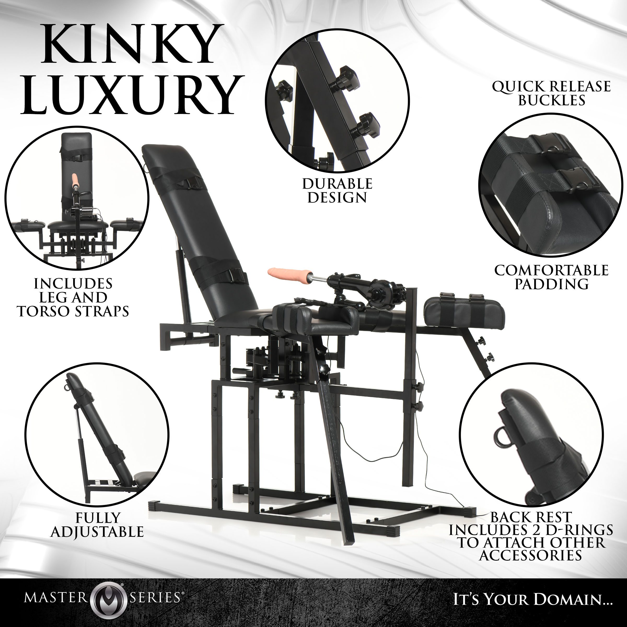 Leg Spreader Obedience Chair with Sex Machine - Image 7