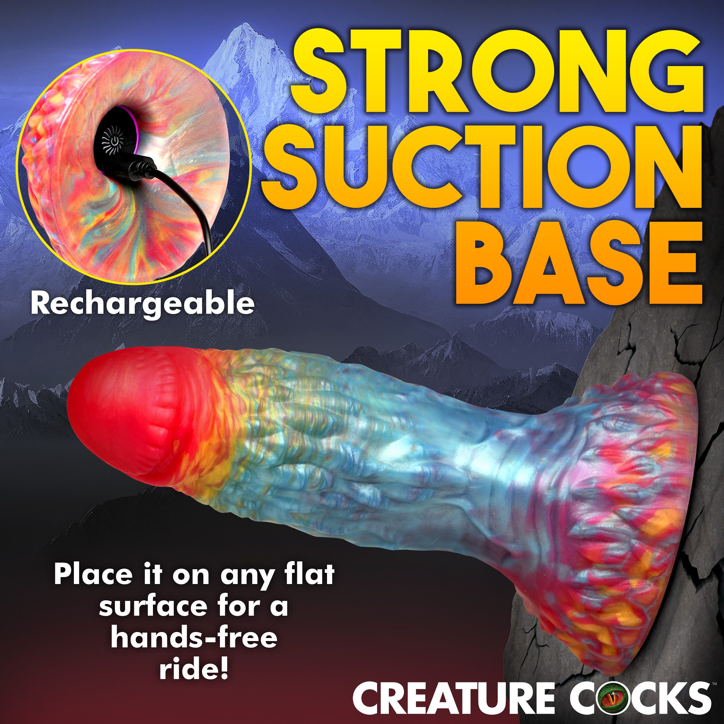 Rainbow Phoenix Vibrating Silicone Dildo with Remote - Image 7