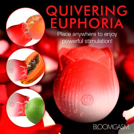 Pulsing Petals Throbbing Rose Clit Stimulator - Red - Image 7