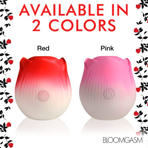 Pulsing Petals Throbbing Rose Clit Stimulator - Red - Image 9