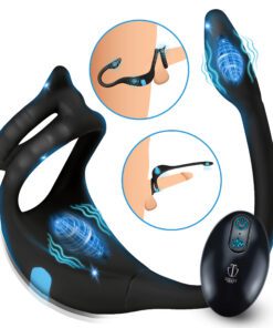 Vibrating Silicone Cock Ring and Anal Stimulator