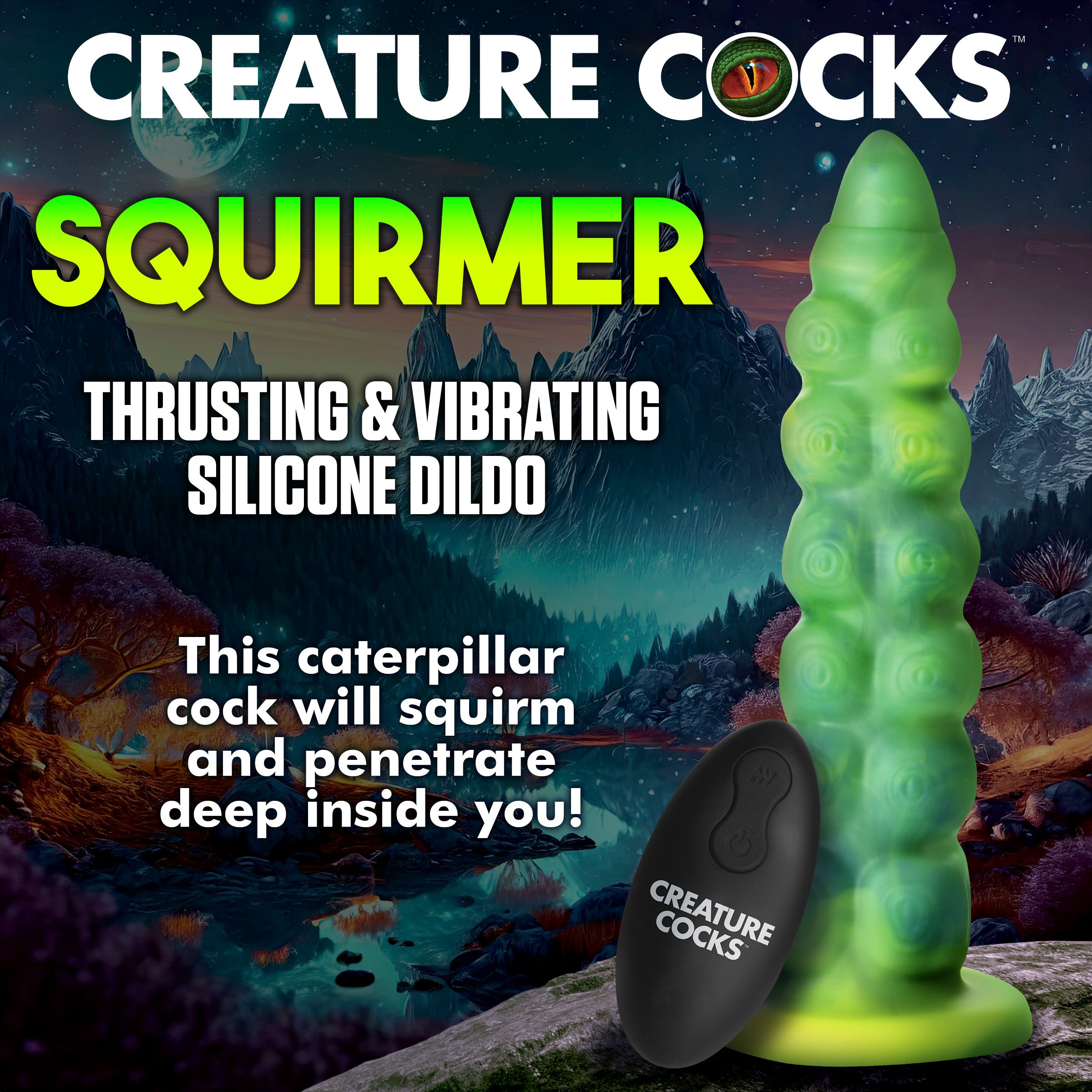 Squirmer Thrusting and Vibrating Silicone Dildo - Image 2