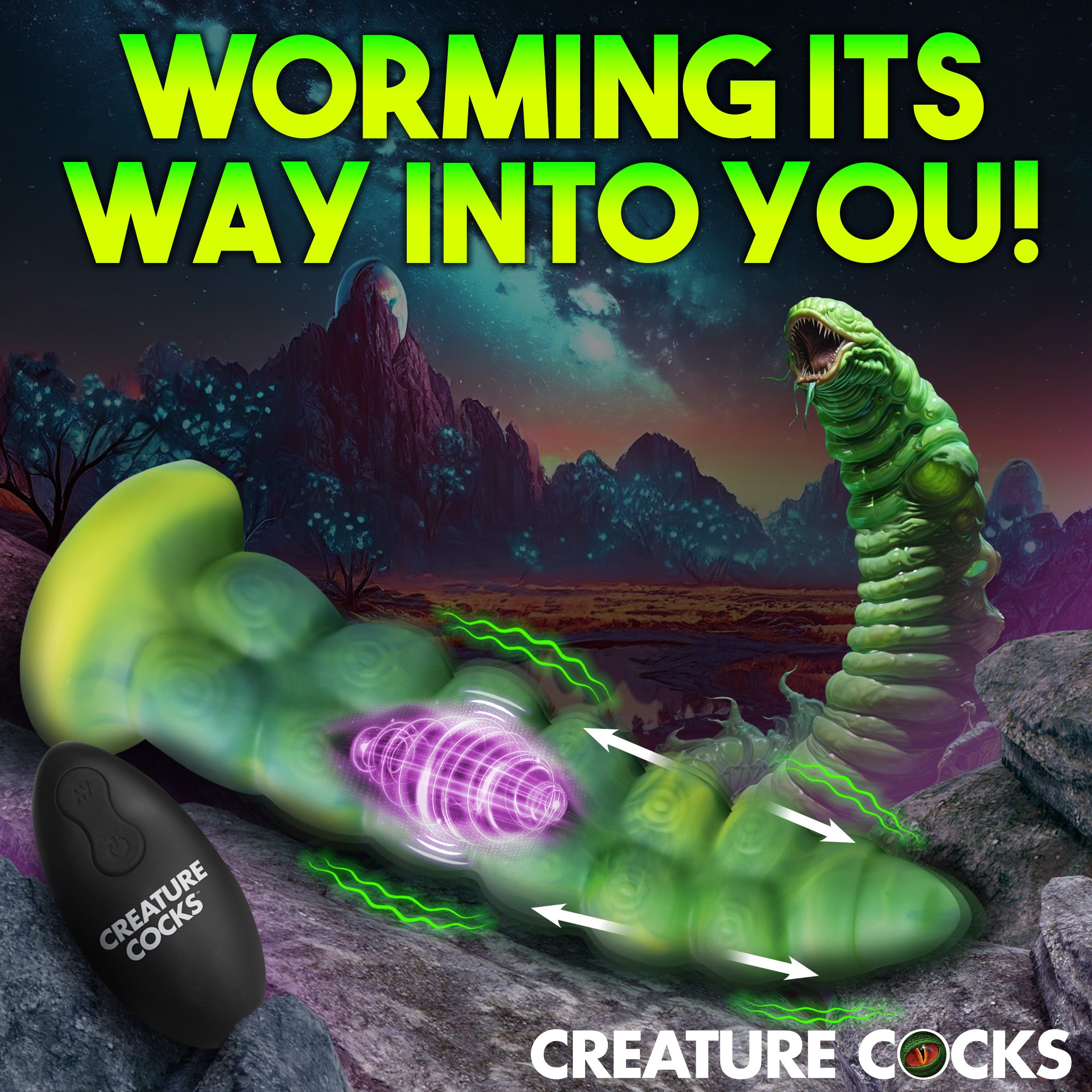 Squirmer Thrusting and Vibrating Silicone Dildo - Image 3