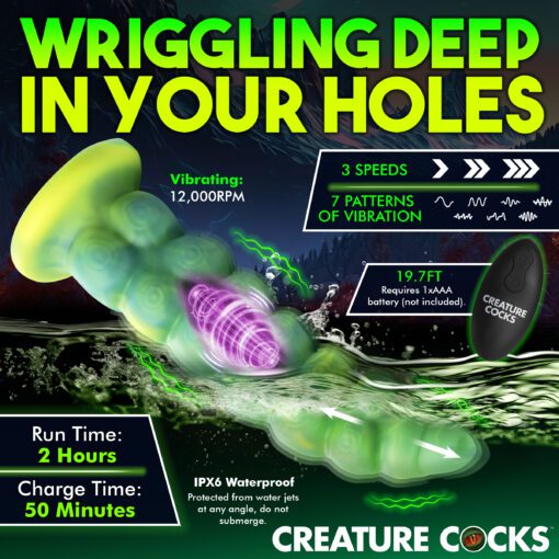 Squirmer Thrusting and Vibrating Silicone Dildo - Image 8