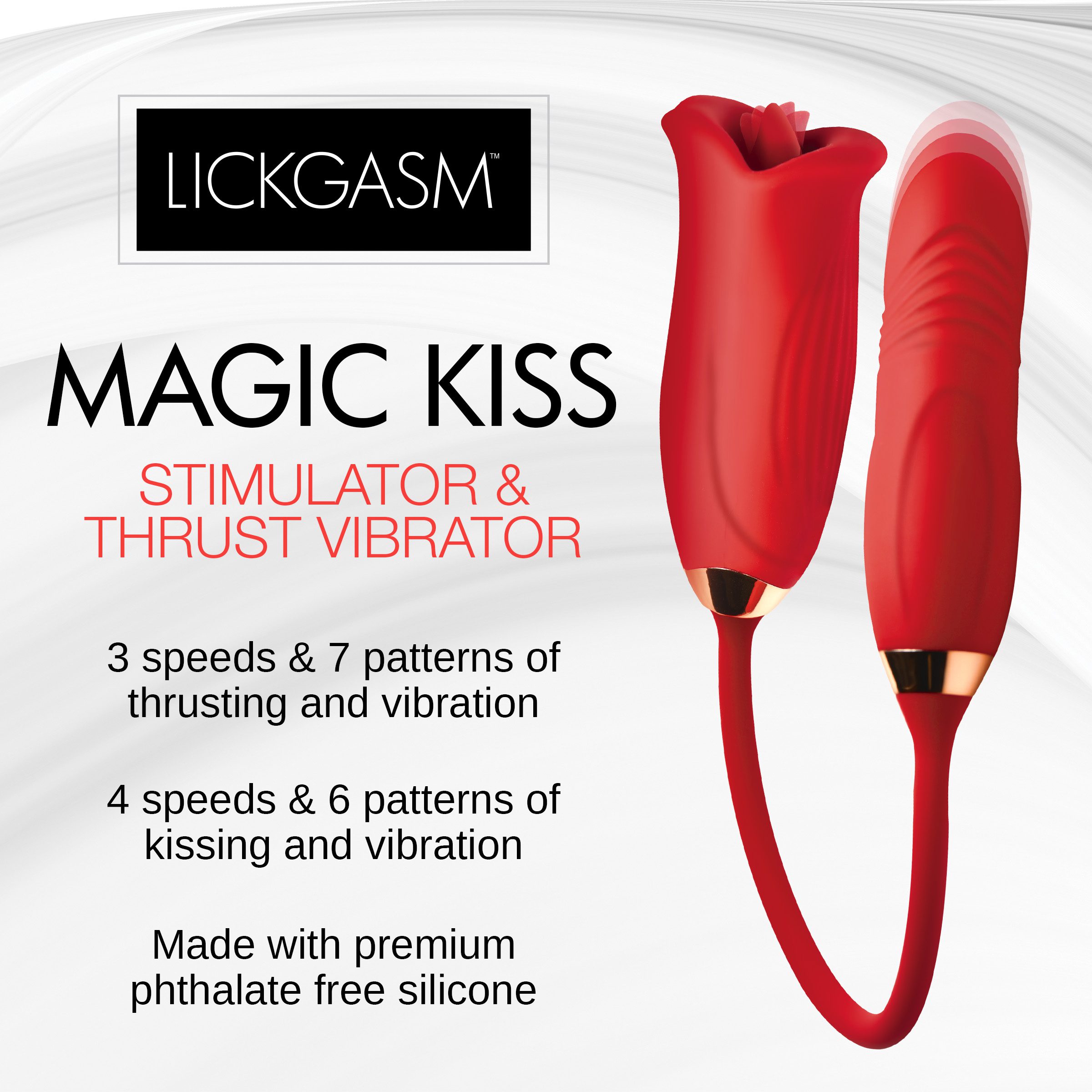 Magic Kiss Clitoral Stimulator with Thrusting Vibrator - Image 2