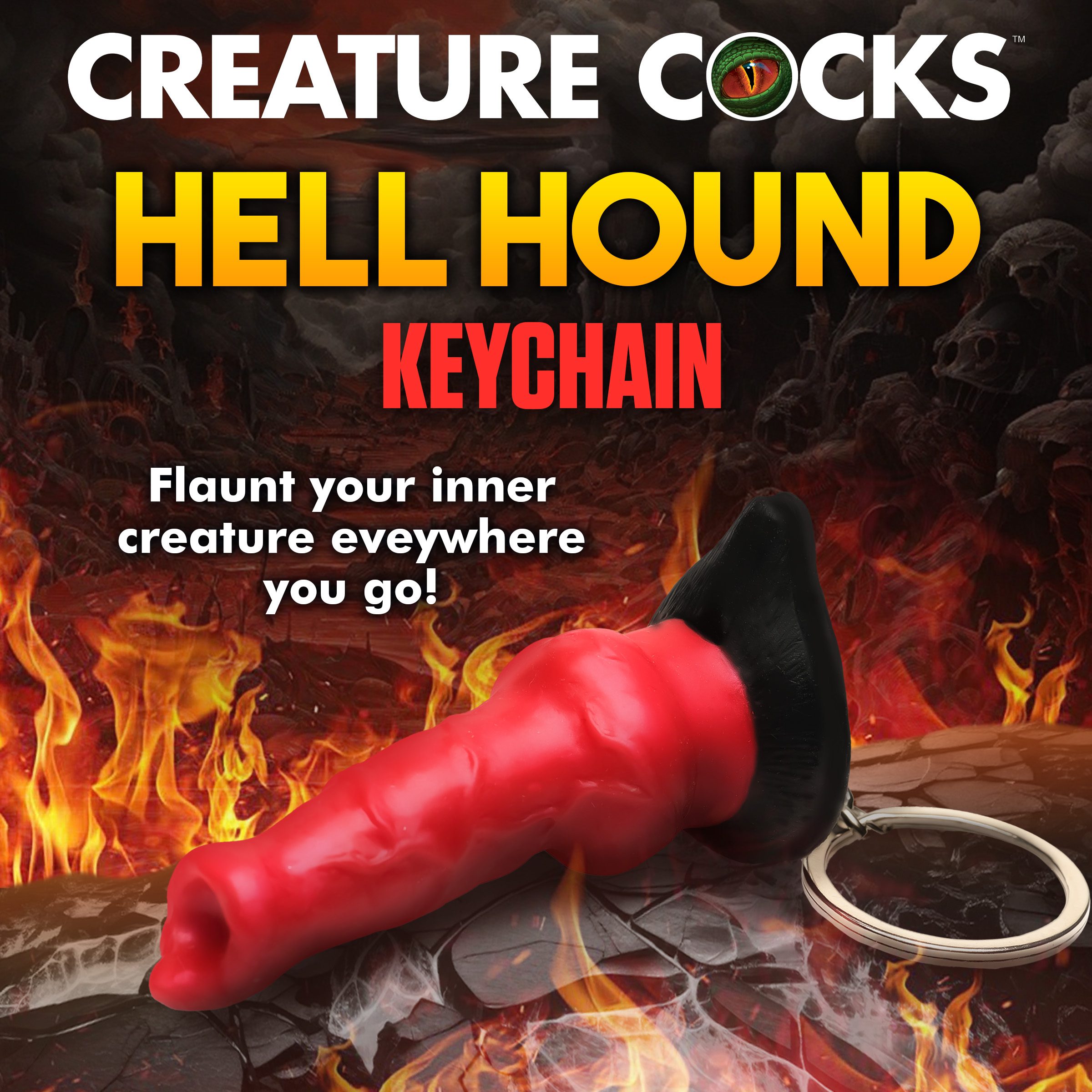Hell Hound Mini Dildo Key Chain - Image 2