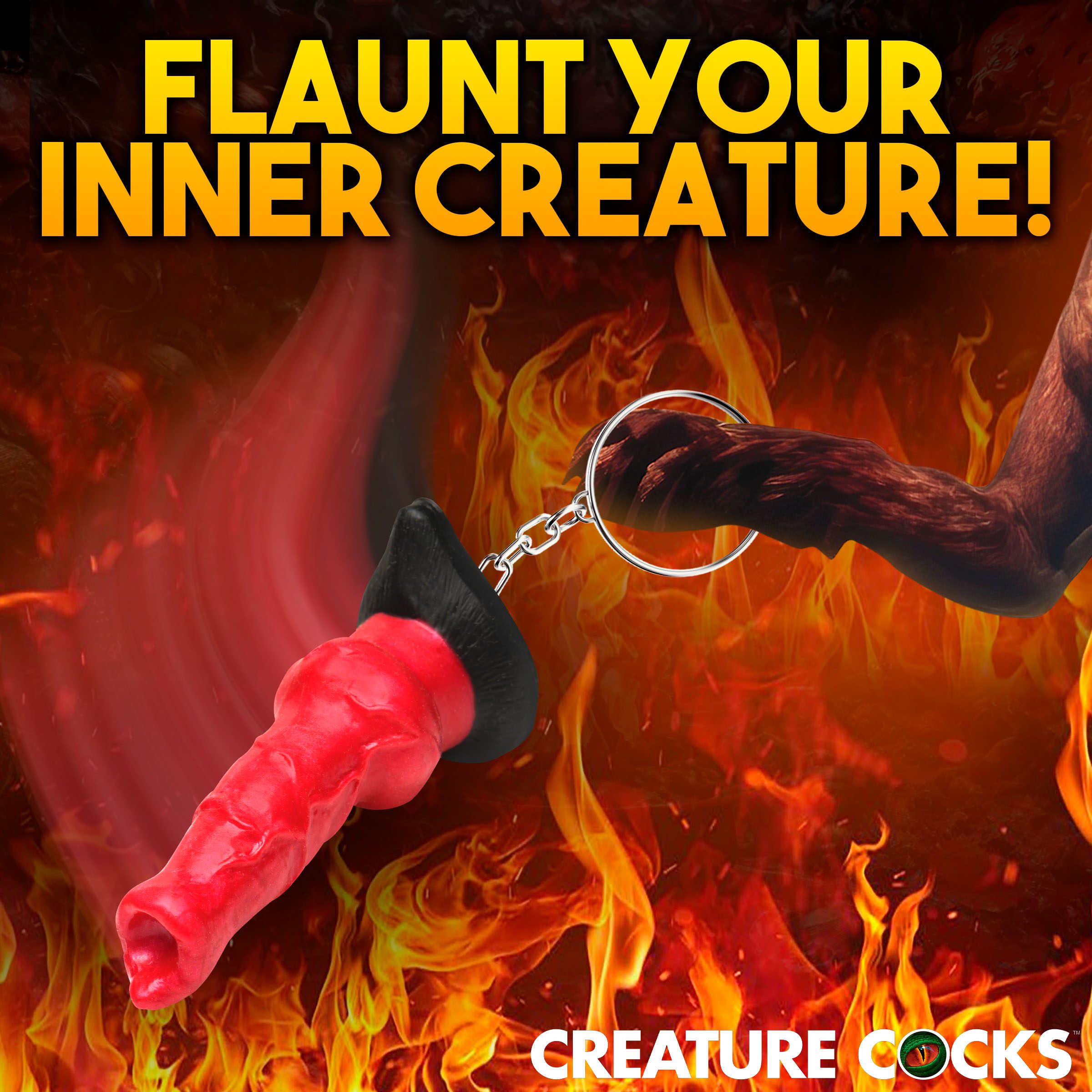 Hell Hound Mini Dildo Key Chain - Image 3
