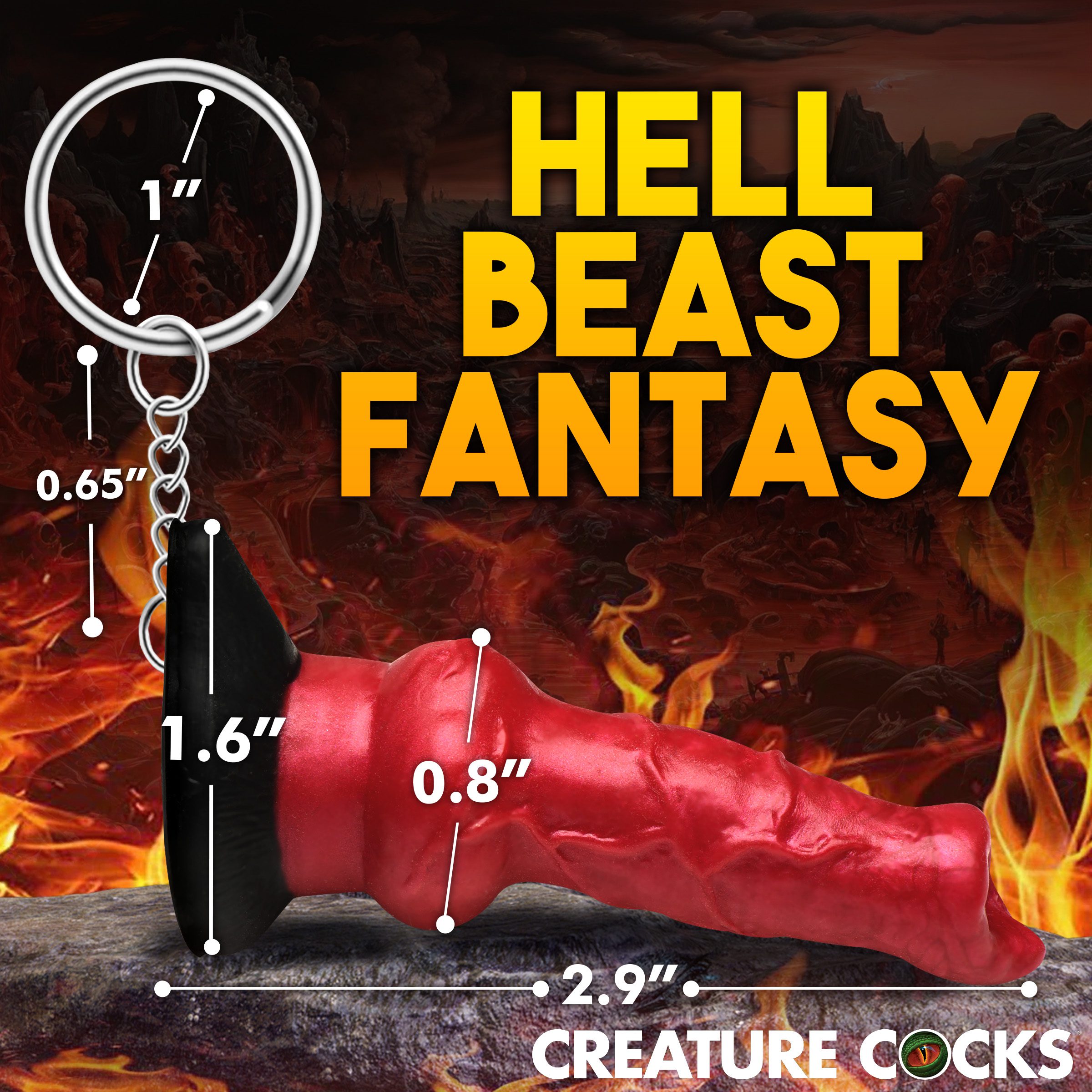 Hell Hound Mini Dildo Key Chain - Image 4