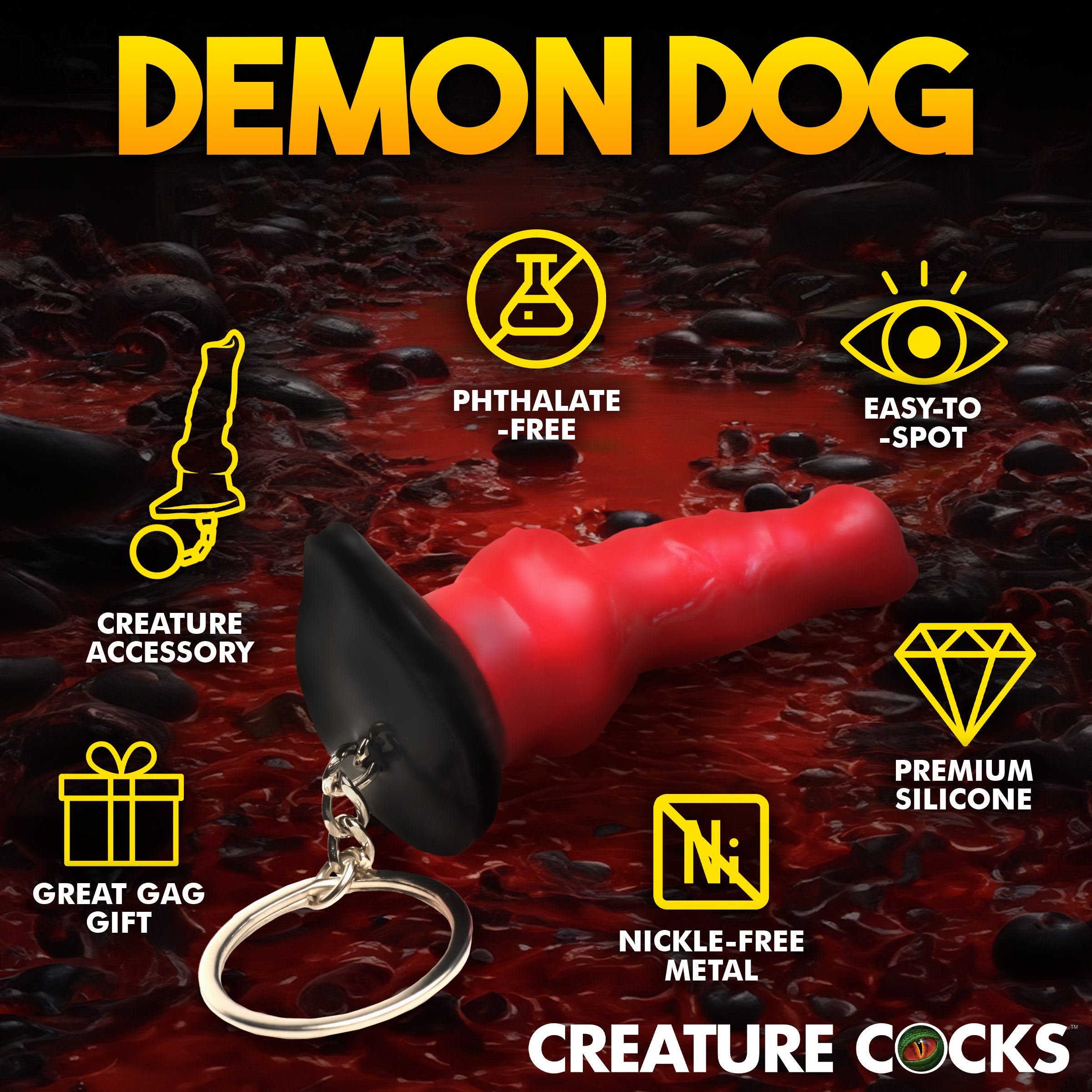Hell Hound Mini Dildo Key Chain - Image 5